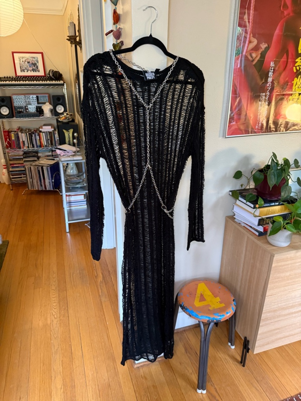 NWOT The Ragged Priest Armour Chain Harness Sheer Knit Dress